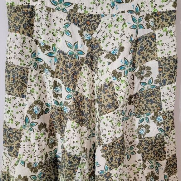 NWT Anthropologie Raga Floral Maxi Skirt XL Boho Lightweight Turquoise Brown - Picture 4 of 13